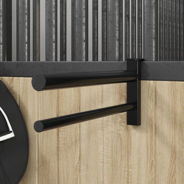 vidaXL sadelholder 2 arme jern sort