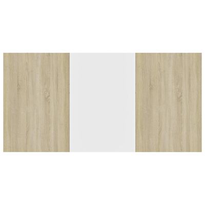 vidaXL spisebord 180x90x76 cm konstrueret træ hvid og sonoma-eg