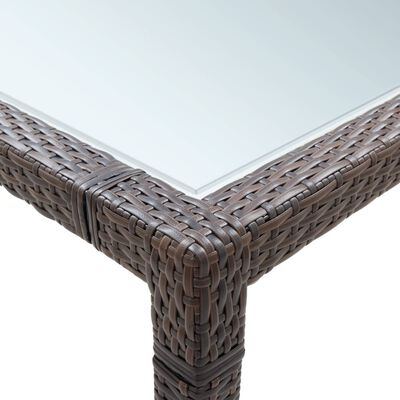 vidaXL udendørs spisebord 200x150x74 cm polyrattan brun