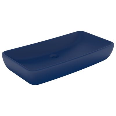 vidaXL luksuriøs håndvask 71x38 cm rektangulær keramik mat mørkeblå