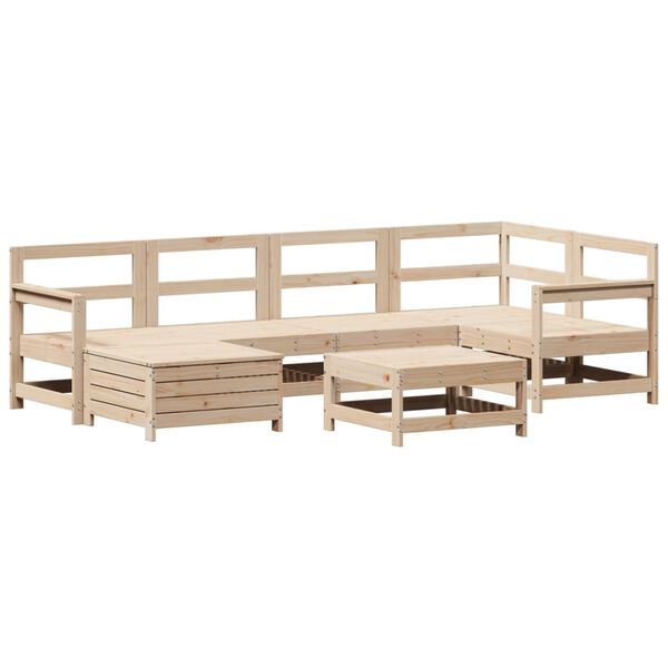 vidaXL sofas&aelig;t til haven 7 dele massivt fyrretr&aelig;