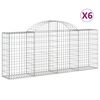 vidaXL buede gabionkurve 6 stk. 200x30x80/100 cm galvaniseret jern