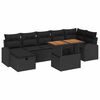 vidaXL Havesofa S&aelig;t 8 stk. Sort polyrattan