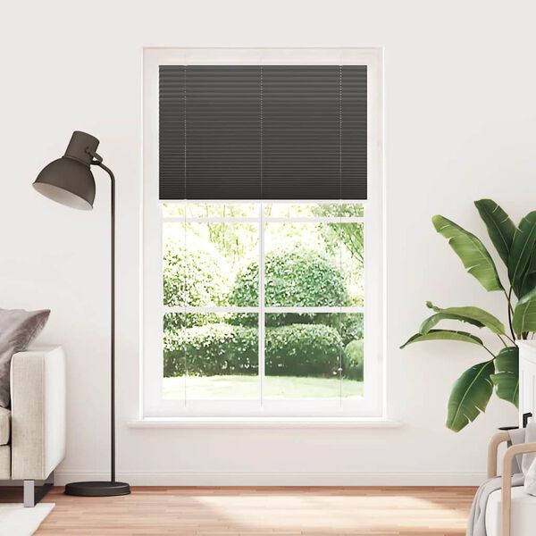 vidaXL Pliss&eacute;gardin Sort 115x200 cm Stofbredde 114,4 cm Polyester