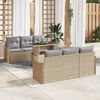 vidaXL Havesofa S&aelig;t med pude med opbevaring 7 pcs Beige Poly rattan