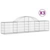 vidaXL buede gabionkurve 3 stk. 200x30x40/60 cm galvaniseret jern