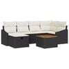vidaXL Havesofa S&aelig;t 7 stk. Sort polyrattan