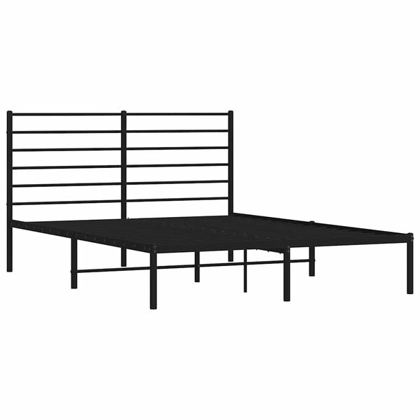 vidaXL sengeramme med sengegavl 140x190 cm metal sort