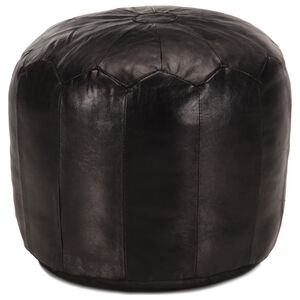 vidaXL puf 40 x 35 cm &aelig;gte gedeskind sort
