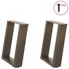 vidaXL sofabordsben U-formet 2 stk. naturst&aring;l 38 x (42-43) cm st&aring;l