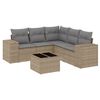 vidaXL sofas&aelig;t til haven 6 dele med hynder polyrattan beige