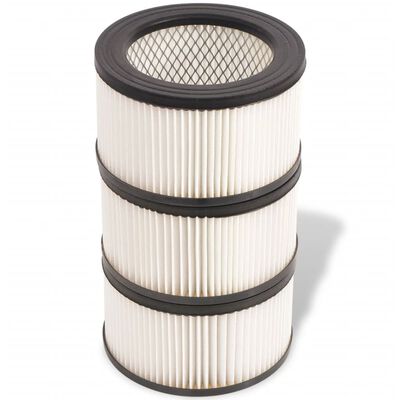 vidaXL HEPA-filter til askestøvsuger 3 stk. hvid og sort