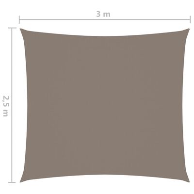 vidaXL solsejl 2,5x3 m rektangulær oxfordstof gråbrun