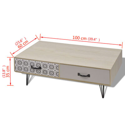 vidaXL sofabord 100x60x35 cm beige