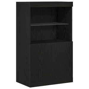 vidaXL LED Sideboard Sort 60 x 37 x 100 cm Konstrueret tr&aelig;