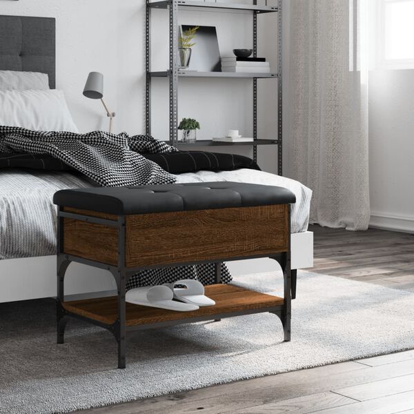 vidaXL skob&aelig;nk 62x42x45 cm konstrueret tr&aelig; brun egetr&aelig;sfarve