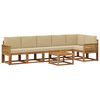 vidaXL Udend&oslash;rs sofagruppe med pude 7 pcs Naturlig og Beige Polyester