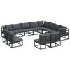 vidaXL Havesofa S&aelig;t 12 stk. Sort Aluminium