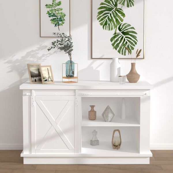 vidaXL mini-skydelågesæt til skabe kulstofstål 152 cm hvid