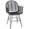 vidaXL Spisestuestol 2 pcs Sort 57 x 54,5 x 85 cm Rattan og Jern