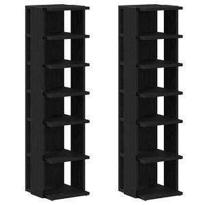 vidaXL skoskabe 2 stk. 25x27x102 cm konstrueret tr&aelig; sort egetr&aelig;