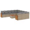 vidaXL sofas&aelig;t til haven 12 dele med hynder polyrattan beige