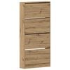 vidaXL Sko skab 80 x 21 x 163,5 cm Konstrueret tr&aelig; Artisan Egetr&aelig;