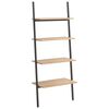 vidaXL stigereol med 4 hylder 64x34x150,5 cm lysebrun og sort