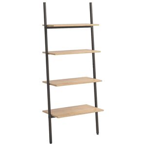 vidaXL stigereol med 4 hylder 64x34x150,5 cm lysebrun og sort