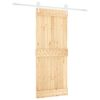 vidaXL Skyded&oslash;r Natur og hvid 85 x 210 cm Massivt Fyrretr&aelig;
