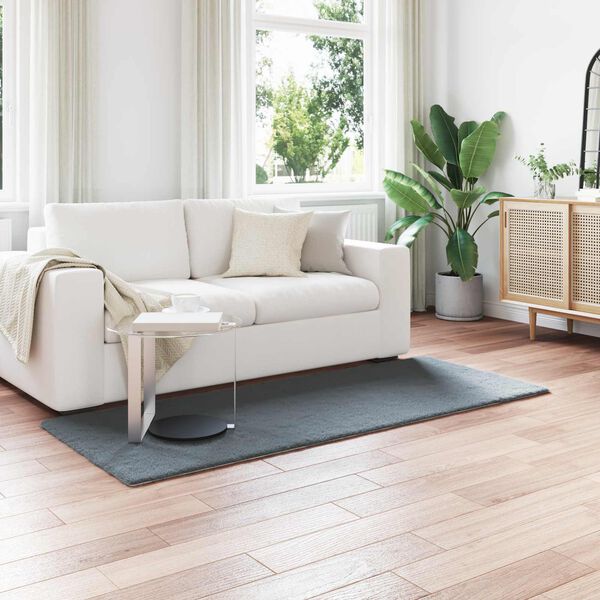 vidaXL Faux Kanin Pels T&aelig;ppe Olite Antracit 100 x 200 cm Polyester