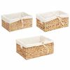 vidaXL Opbevaringskurve 3 pcs Naturfarvet 40 x 30 x 18 cm Vandhyacint