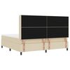 vidaXL LED Box Spring Bed med madras Creme 200 x 200 cm Stof