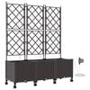 vidaXL Havekrukke med vanding og hjul 3 stk. Brun 120 x 40 x 148 cm PP