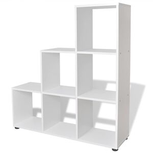 vidaXL trappeformet bogreol/displayhylde 107 cm hvid