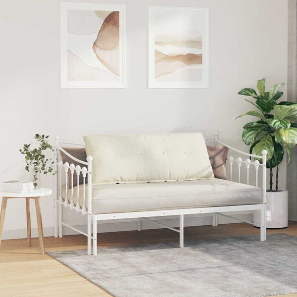 vidaXL Rygpude Creme 120 x 50 cm Velourstof
