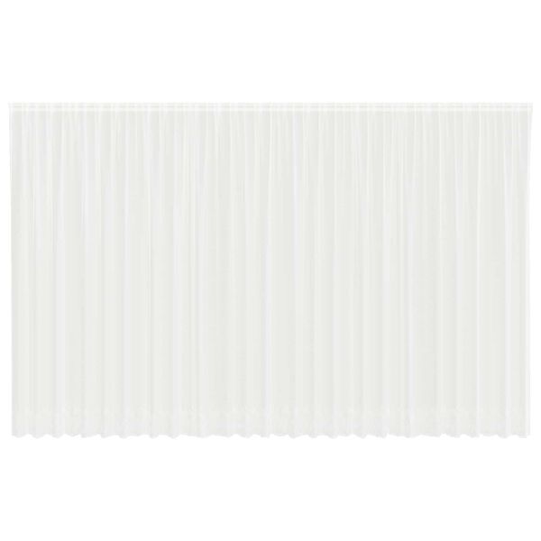 vidaXL Lace Gardin med gardiner Blomstret Hvid 300 x 750 cm Polyester