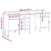 vidaXL Arbejdsskab 4 pcs Sort 200 x 55 x 85 cm Ingeni&oslash;rtr&aelig; og St&aring;l