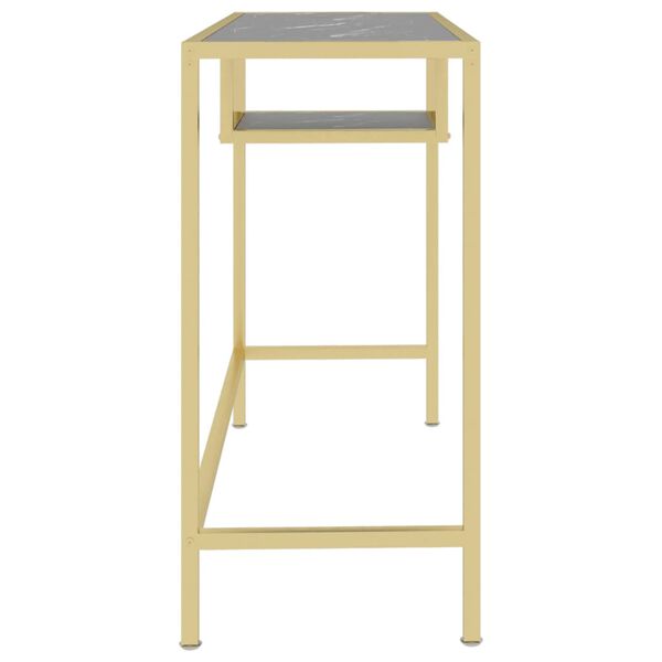 vidaXL computerbord 100x36x74 cm h&aelig;rdet glas sort marmor