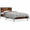 vidaXL sengeramme 75x190 cm konstrueret tr&aelig; og metal r&oslash;get eg