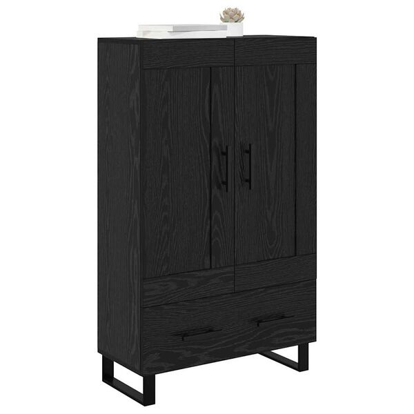 vidaXL Highboard med skuffe Sort eg 69,5 x 31 x 115 cm Konstrueret tr&aelig;