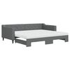 vidaXL daybed med udtr&aelig;k og madras 90x200 cm stof m&oslash;rkegr&aring;