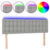 vidaXL sengegavl med LED-lys 144x5x78/88 cm stof lysegr&aring;