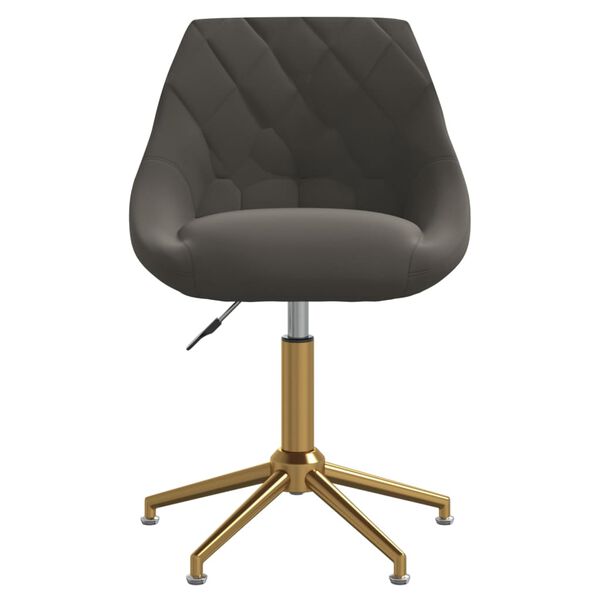 vidaXL drejelig spisebordsstol fl&oslash;jl m&oslash;rkegr&aring;