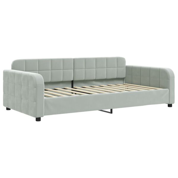vidaXL daybed 100x200 cm velour lysegr&aring;