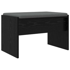 vidaXL Hallb&aelig;nk med pude Sort eg 63 x 38 x 40 cm