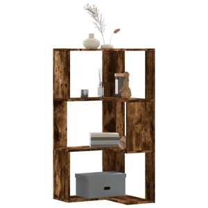 vidaXL bogreol til hj&oslash;rne 50x50x102cm 3hylder konstrueret tr&aelig; r&oslash;get eg