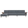 vidaXL L-formet sovesofa 279x140x70 cm velour m&oslash;rkegr&aring;