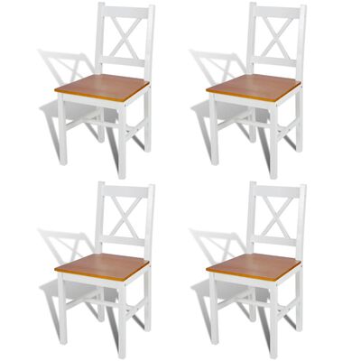 vidaXL spisebordsstole 4 stk. fyrretræ hvid