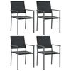 vidaXL havestole 4 stk. 54x62,5x89 cm polyrattan sort